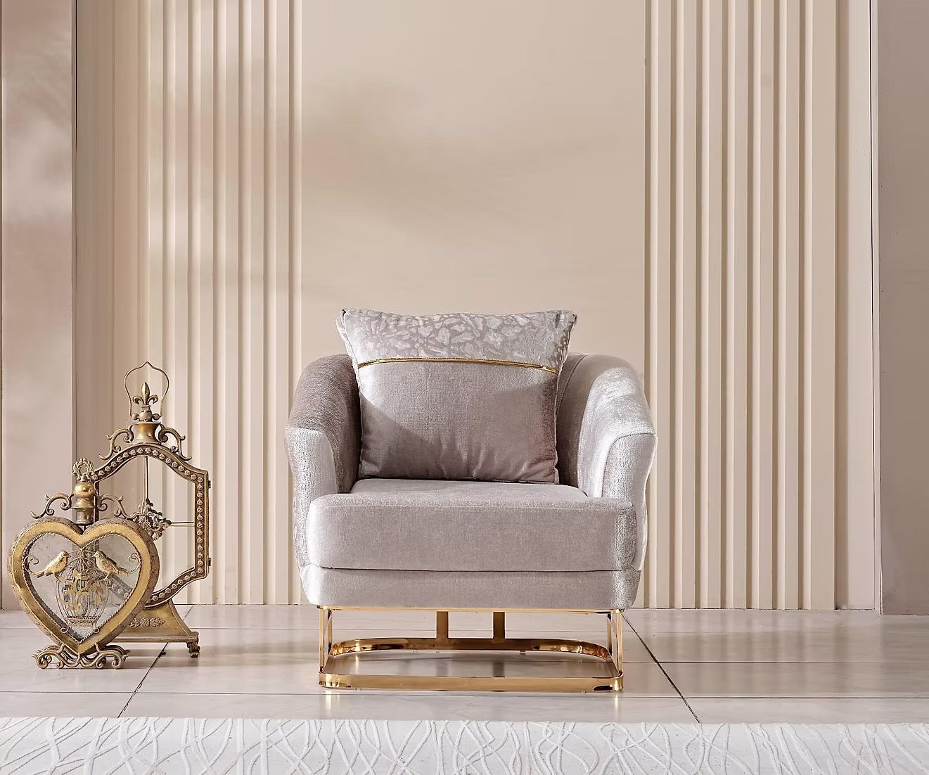 MILLENNIUM Beige&Gold Sofa Set
