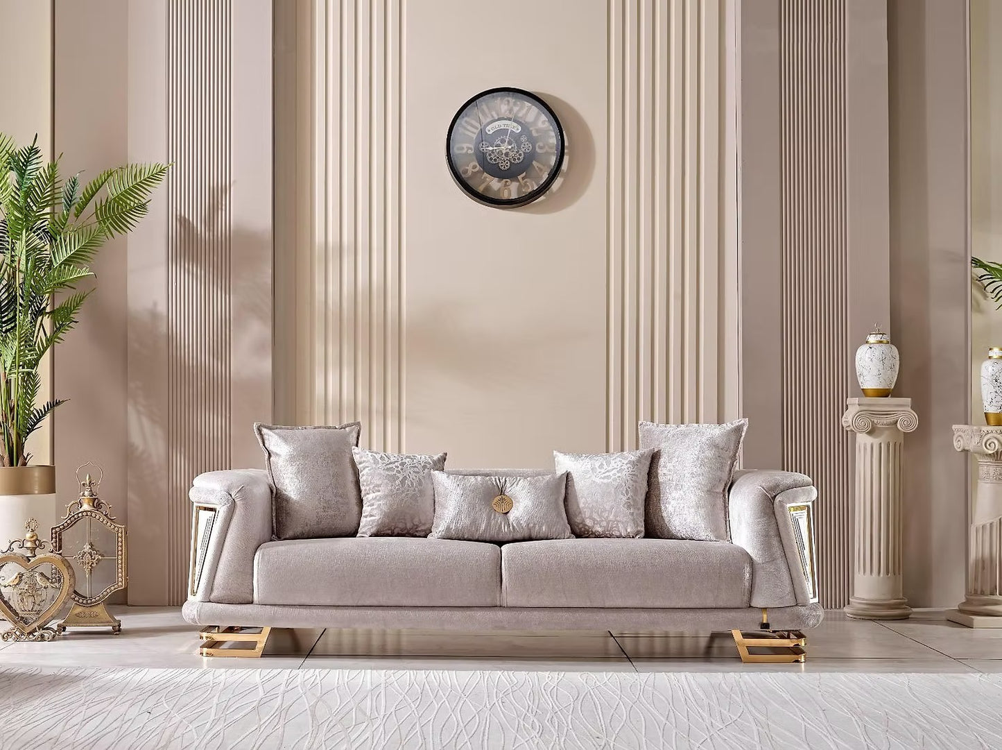 MILLENNIUM Beige&Gold Sofa Set