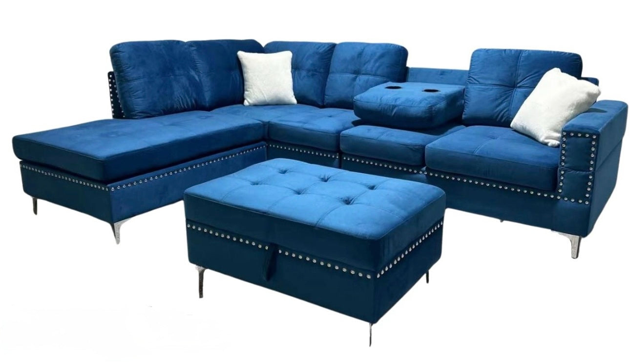 2402 Reversible Sectional with Storage Ottoman