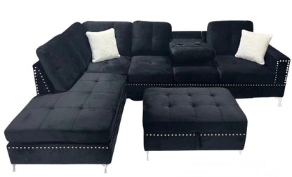 2402 Reversible Sectional with Storage Ottoman