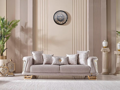 MILLENNIUM Beige&Gold Sofa Set